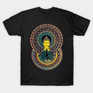Psychedelic Trippy Buddha Mandala Art Sketch T-Shirt